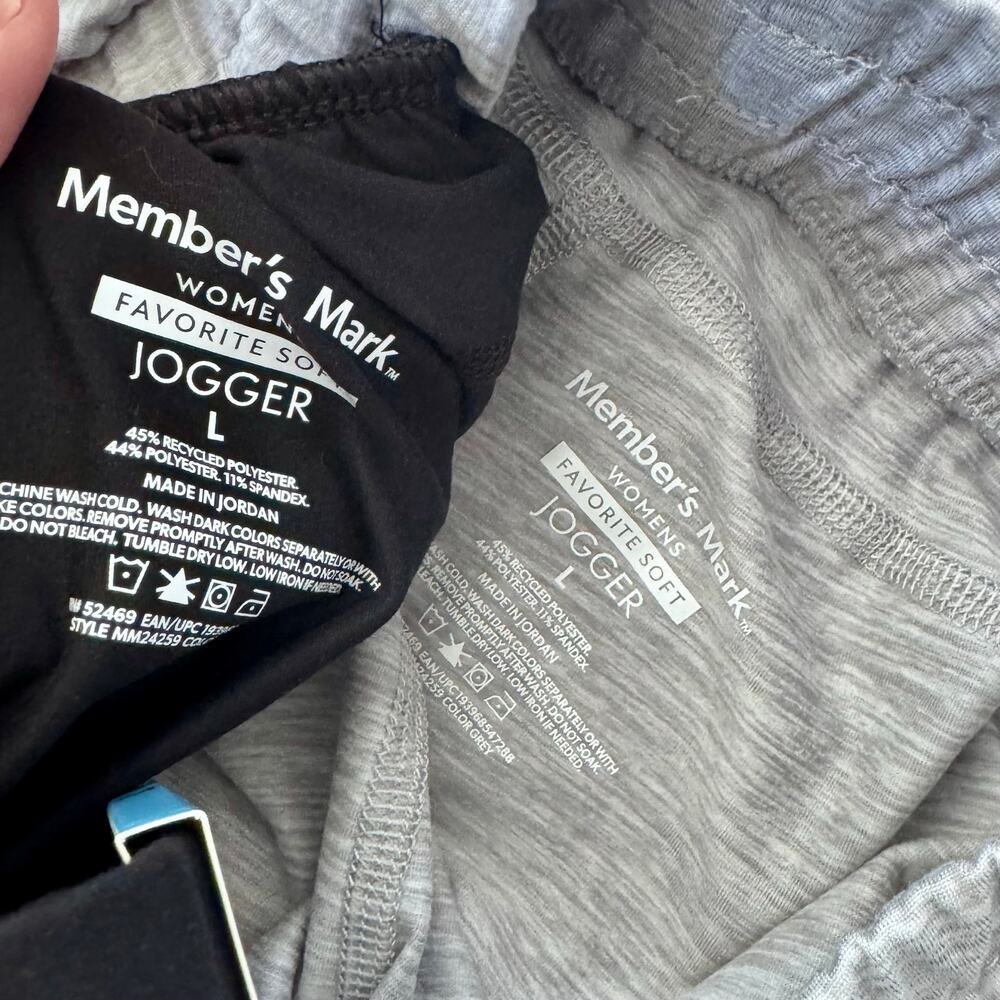 Members Mark Favorite Soft Jogger Pants Bundle Women Large Gray Black Lounge - Picture 13 of 16